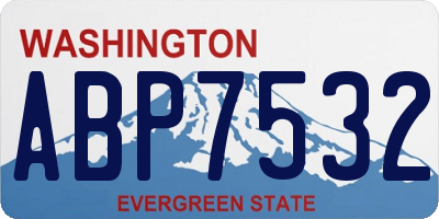 WA license plate ABP7532