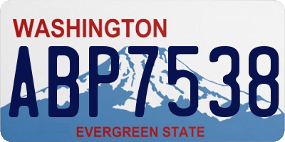 WA license plate ABP7538