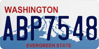 WA license plate ABP7548