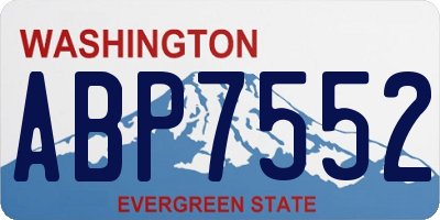 WA license plate ABP7552
