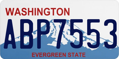 WA license plate ABP7553