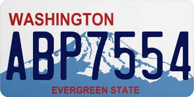WA license plate ABP7554