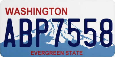 WA license plate ABP7558