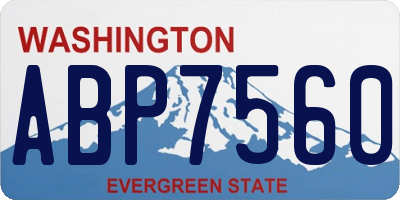 WA license plate ABP7560