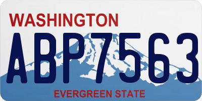 WA license plate ABP7563