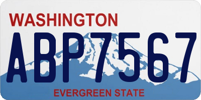 WA license plate ABP7567