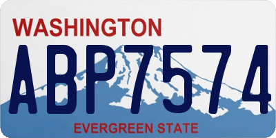 WA license plate ABP7574