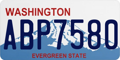 WA license plate ABP7580