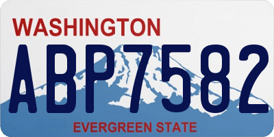 WA license plate ABP7582