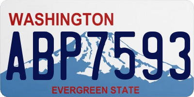 WA license plate ABP7593