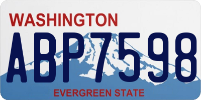 WA license plate ABP7598