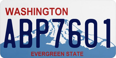 WA license plate ABP7601
