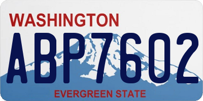 WA license plate ABP7602