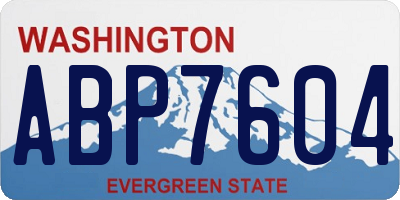 WA license plate ABP7604