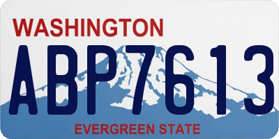WA license plate ABP7613