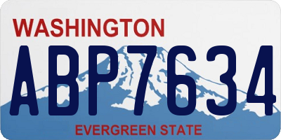 WA license plate ABP7634