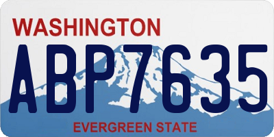 WA license plate ABP7635