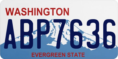 WA license plate ABP7636
