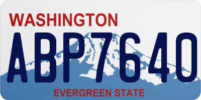 WA license plate ABP7640