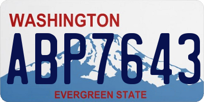 WA license plate ABP7643