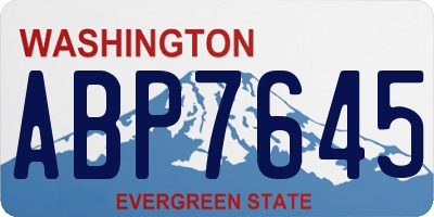 WA license plate ABP7645
