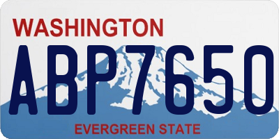 WA license plate ABP7650