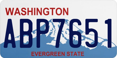 WA license plate ABP7651