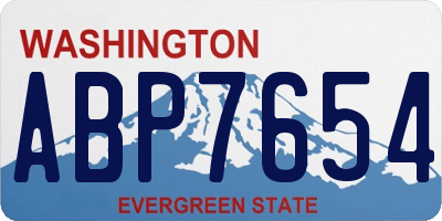 WA license plate ABP7654