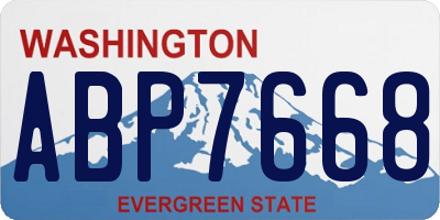 WA license plate ABP7668