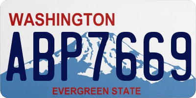 WA license plate ABP7669