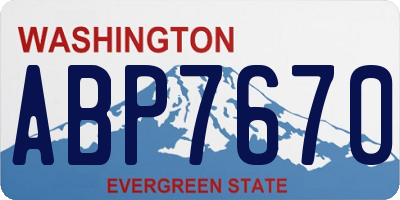 WA license plate ABP7670