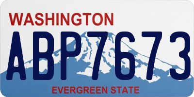 WA license plate ABP7673