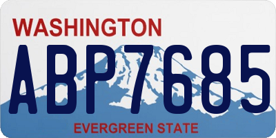 WA license plate ABP7685