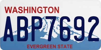 WA license plate ABP7692