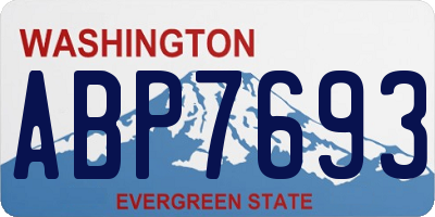 WA license plate ABP7693