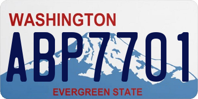 WA license plate ABP7701