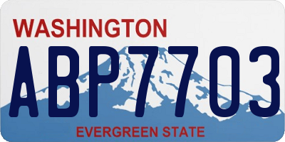 WA license plate ABP7703