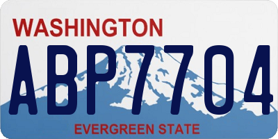 WA license plate ABP7704