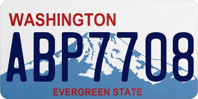 WA license plate ABP7708