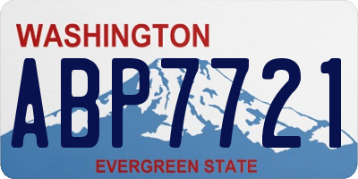 WA license plate ABP7721