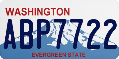 WA license plate ABP7722