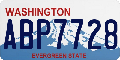 WA license plate ABP7728