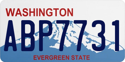 WA license plate ABP7731
