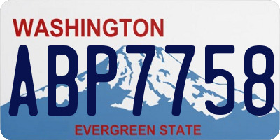 WA license plate ABP7758