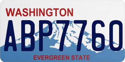 WA license plate ABP7760