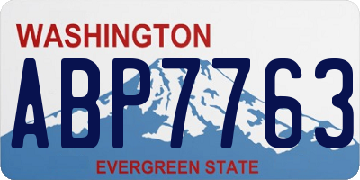 WA license plate ABP7763