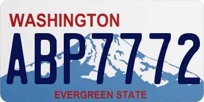 WA license plate ABP7772