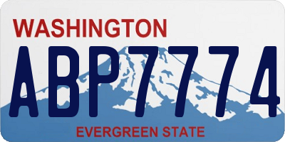 WA license plate ABP7774