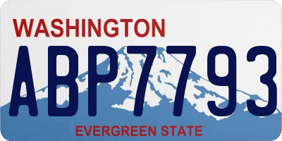 WA license plate ABP7793