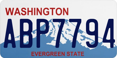 WA license plate ABP7794